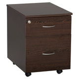 Mobile Pedestal, 1 Drawer, 1 Filer in Wenge Melawood