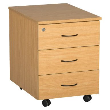 Mobile Pedestal, 3 Drawer Central Locking in Oak Melawood