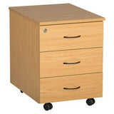 Mobile Pedestal, 3 Drawer Central Locking in Oak Melawood