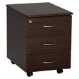 Mobile Pedestal, 3 Drawer Central Locking in Wenge Melawood