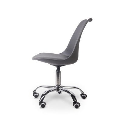 Modern Office / Typist Roller Chair with 5-star Nylon Base – Grey