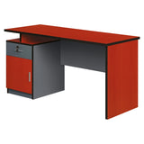 Modern Two Tone Colour Desk with Built in Desk Height Pedestal – Cherry