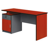 Modern Two Tone Colour Desk with Built in Desk Height Pedestal