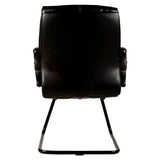 Mr Chairman Visitor Office Chair Isc, Black Leather Executive Office Chair with Padded Armrests and a Sleek Modern Design.