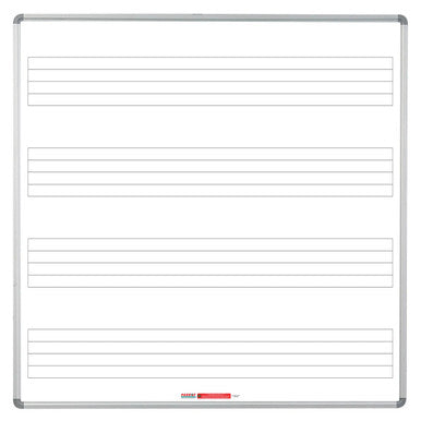 Music Board, 1230 x 1230 mm Magnetic White Board with Writable Surface and Labeled Sections.