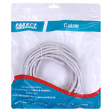 Network Cable (Cat 6 - 10 Metres) CL3010, White Ethernet Cable Coiled Inside Clear Plastic Packaging.