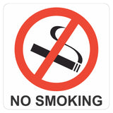 No Smoking Symbolic Sign - Printed on White ACP (150 x 150mm)