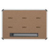 Non-Magnetic Whiteboard (600 x 450 mm) BD1220, Whiteboard with a Brown Backing and Silver Frame, Designed for Note-Taking and Presentations.