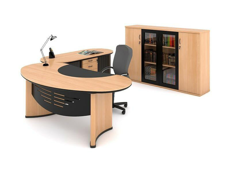 Orbit Executive Desk in Veneer Wood