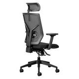 Ortho-Air High-back Office Chair KAR-HCH-11/Zz/ORA02, Ergonomic Black Office Chair with High-back, Adjustable Headrest, Mesh Backrest, Cushioned Seat, Armrests, and Five-Star Wheeled Base for Comfort and Mobility.