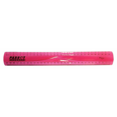 Parrot Flexible Ruler 30 cm Pink SA0030P, Pink Plastic Ruler with Measurement Markings for Precise Drawing and Measuring.