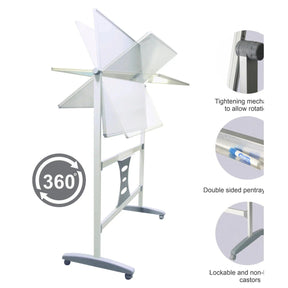 Parrot Products Magnetic Revolving Whiteboard (1200 × 900mm) & 1200mm Leg Set