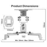 Parrot Projector Ceiling Mounting Bracket (52 mm), Image Showing the Dimensions and Structure of the Projector Ceiling Mount Bracket.