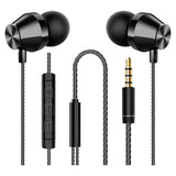 Parrot Wired Earphones CT3014, Black in-Ear Wired Earphones with a Built-in Controller and Gold-Plated 3.5 mm Audio Jack for High-Quality Sound.
