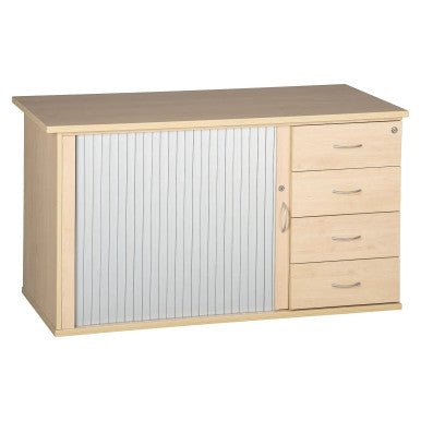 Pedenza Roller Door, 4 Drawer in Maple Melawood