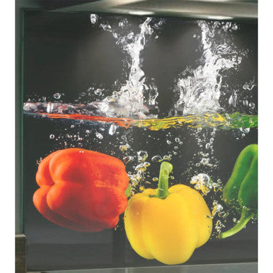 Decorative Glass Wall Tile (898 x 700 x 6mm) Peppers