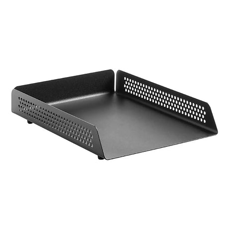 Perforated Steel Single Letter Tray – Black
