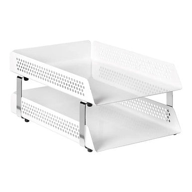 Perforated Steel Two-Tier Letter Tray