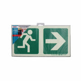 Photoluminescent 190MM Safety Sign – E1-Running Man+Arrow Right