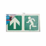 Photoluminescent 190MM Safety Sign - E10-Arrow Up+Running Man
