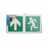 Photoluminescent 190mm Safety Sign - E10 - Arrow Up+running Man
