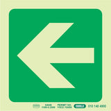 Photoluminescent 190MM Safety Sign - E22-Arrow Left