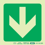 Photoluminescent 190MM Safety Sign – E23-Arrow Down