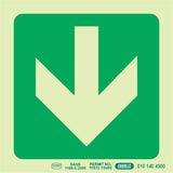 Photoluminescent 190MM Safety Sign - E23-Arrow Down