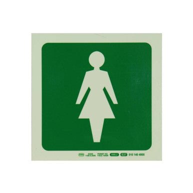 Photoluminescent 190MM Safety Sign – E27-Female Symbol