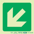 Photoluminescent 190MM Safety Sign – E30-Diagonal Arrow Down AND Left
