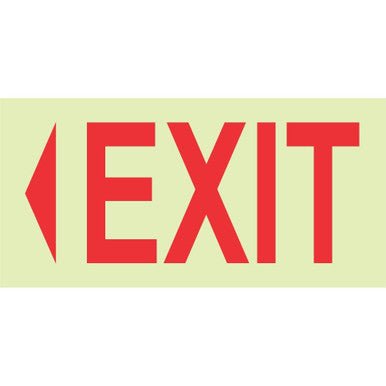 Photoluminescent 190MM Safety Sign – E4 Arrow Left Exit