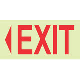 Photoluminescent 190mm Safety Sign - E4 Arrow Left Exit