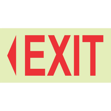 Photoluminescent 190mm Safety Sign - E4 Arrow Left Exit