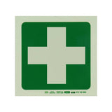 Photoluminescent 190MM Safety Sign - E7-Green Cross