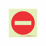 Photoluminescent 190MM Saftey Sign - NO ENTRY Symbol
