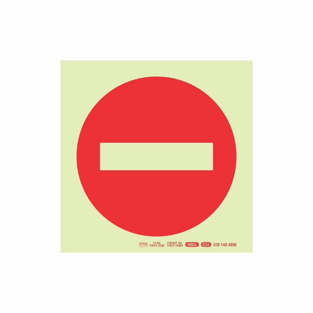 Photoluminescent 190MM Saftey Sign – NO ENTRY Symbol
