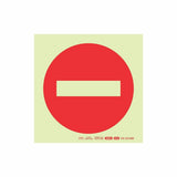Photoluminescent 190MM Saftey Sign – NO ENTRY Symbol