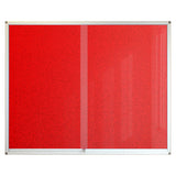 Pinning Display Case, 1200 x 900 mm Burgundy Coloured Display Case with a Lockable Aluminium Frame for Wall Mounting.