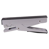 Silver 67 Plier Stapler, a Stapler for Office Use, with Durable and High-Quality Design, Capable of Stapling 50 Pages, Shown in a Sleek Silver and Black Finish, Loaded with 105 Standard Staples.