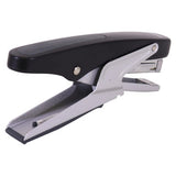 Plier Stapler 105*(24/6 26/6), Black, Holds 20 Pages, Model ST2078B, Image Showing the Side View of the Stapler with Ergonomic Design and Metal Base.