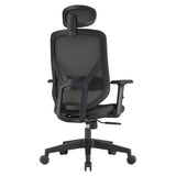Black Swivel Chair, Pluto Mesh High-back Office Chair by 67, Featuring a Sleek Mesh Design, Adjustable Headrest, and Ergonomic Build with Five-Star Base and Wheels, Promoting Comfort and Breathability.
