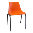 Bright Orange Poly Shell Primary Office Chair with Black Metal Legs, 375 mm High, Featuring a Sleek and Supportive Design, Perfect for Educational and Corporate Settings as a Durable Office Chair Solution.
