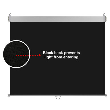 Projection Screen, 1270 x 1270 mm, Black Back Prevents Light from Entering for Enhanced Image Quality