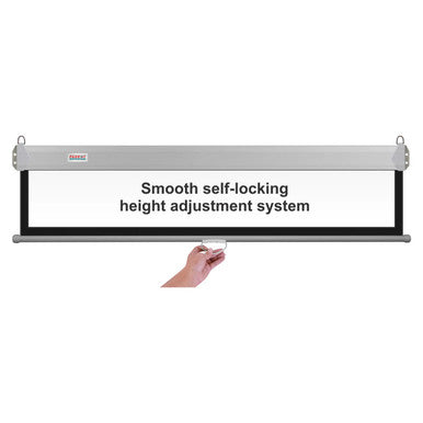 Projector Tripod Screen 1270 x 1270 mm, with 1220 x 1220 mm Viewing Area, Featuring a 1:1 Aspect Ratio and Self-Locking Height Adjustment System.