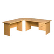 Pulse Office Desk with 90 Degree Link and l – Extension with Three Drawer Attached Pedestal