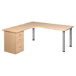 Pulse Office Workstation Desk with Three Drawer Desk High Pedestal
