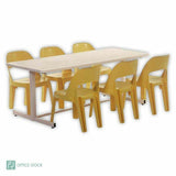 Rectangular Double Pedestal Fibreglass Table