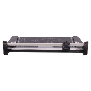 Rotary Trimmer (A4 - 10 Sheets - 318 mm) RT1010, Black and Silver Paper Cutting Device with Adjustable Guide and Cutting Blade for Precise Trimming of Documents.