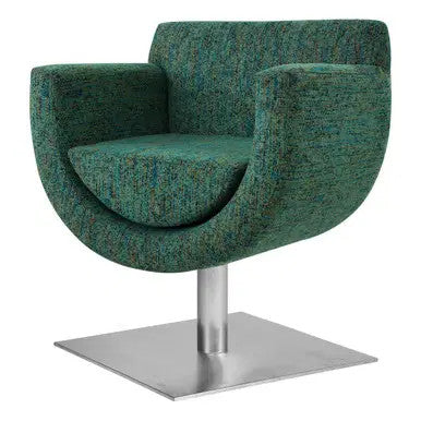 Salem Tub Chair by Office Stock South Africa, Green Upholstery, Silver Base