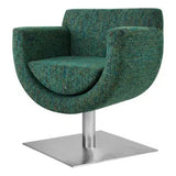 Salem Tub Chair by Office Stock South Africa, Green Upholstery, Silver Base